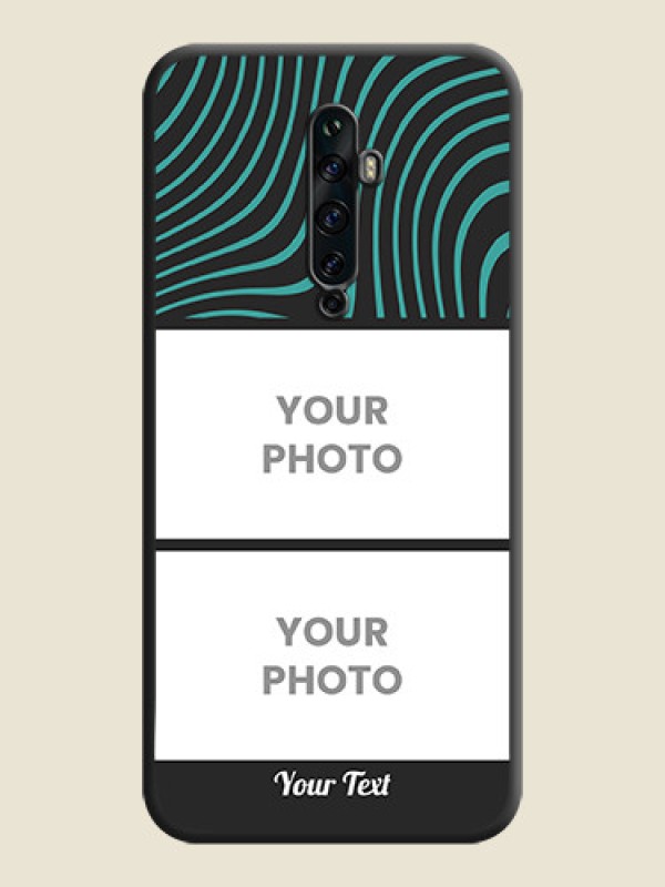 Custom Wave Pattern with 2 Image Holder on Space Black Personalized Soft Matte Phone Covers - Oppo Reno 2F - alternate view