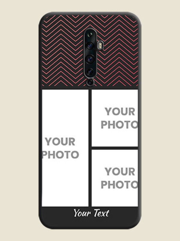 Custom Wave Pattern with 3 Image Holder on Space Black Custom Soft Matte Back Cover - Oppo Reno 2F - alternate view
