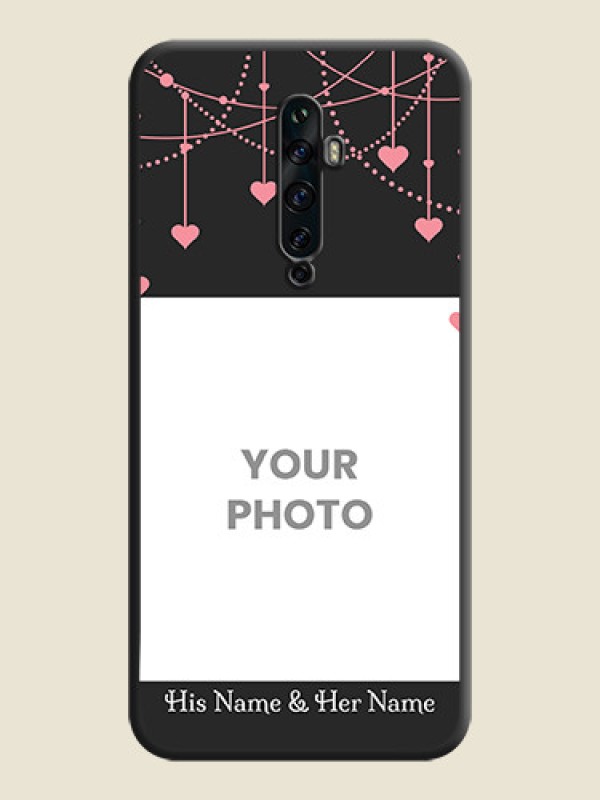 Custom Pink Love Hangings with Text on Space Black Custom Soft Matte Back Cover - Oppo Reno 2Z - alternate view
