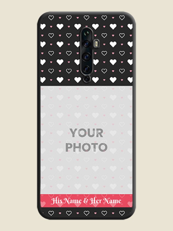 Custom White Color Love Symbols with Text Design - Photo on Space Black Soft Matte Phone Cover - Oppo Reno 2Z - alternate view