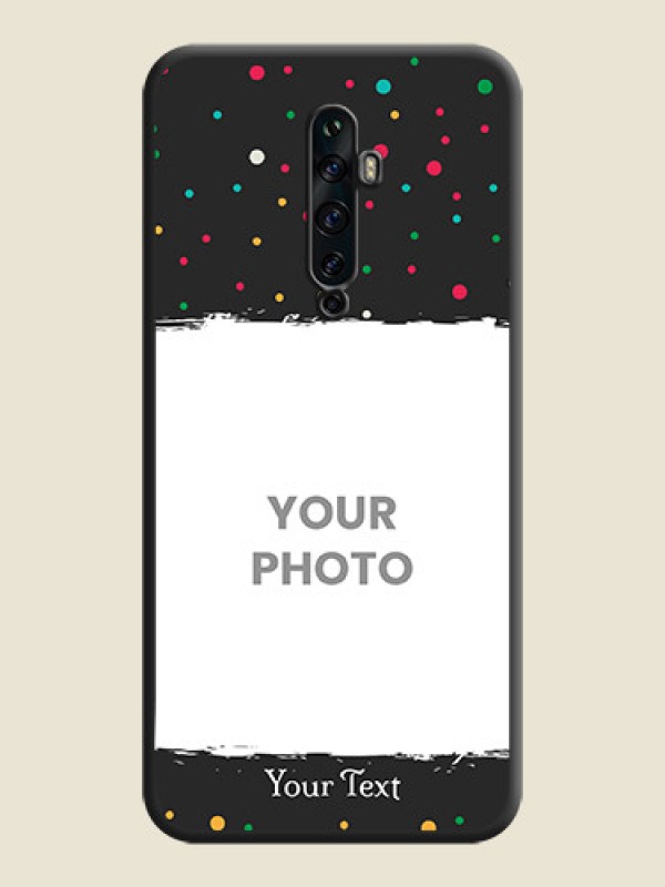 Custom Multicolor Dotted Pattern with Text on Space Black Custom Soft Matte Phone Back Cover - Oppo Reno 2Z - alternate view