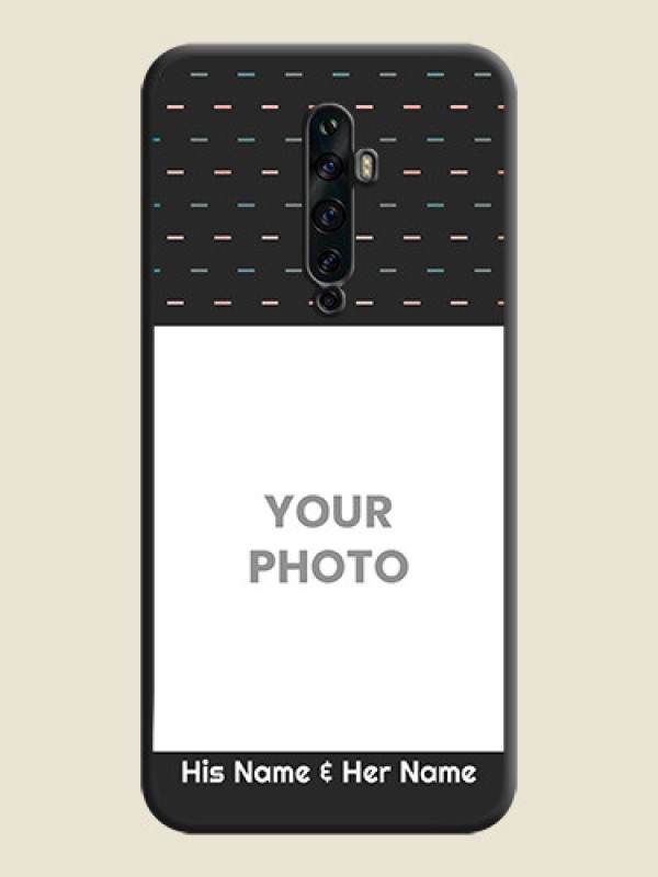 Custom Line Pattern Design with Text on Space Black Custom Soft Matte Phone Back Cover - Oppo Reno 2Z - alternate view