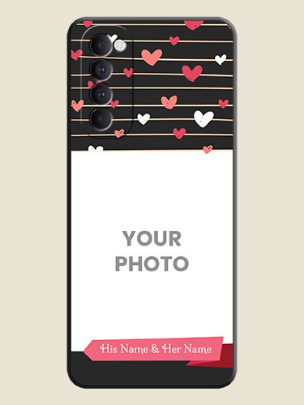 Custom Love Pattern with Name on Pink Ribbon  - Photo on Space Black Soft Matte Back Cover - Oppo Reno 4 Pro - alternate view