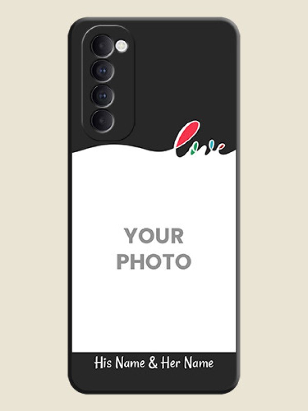 Custom Fall in Love Pattern with Picture - Photo on Space Black Soft Matte Mobile Case - Oppo Reno 4 Pro - alternate view