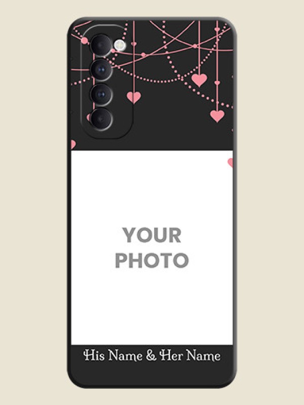 Custom Pink Love Hangings with Text on Space Black Custom Soft Matte Back Cover - Oppo Reno 4 Pro - alternate view