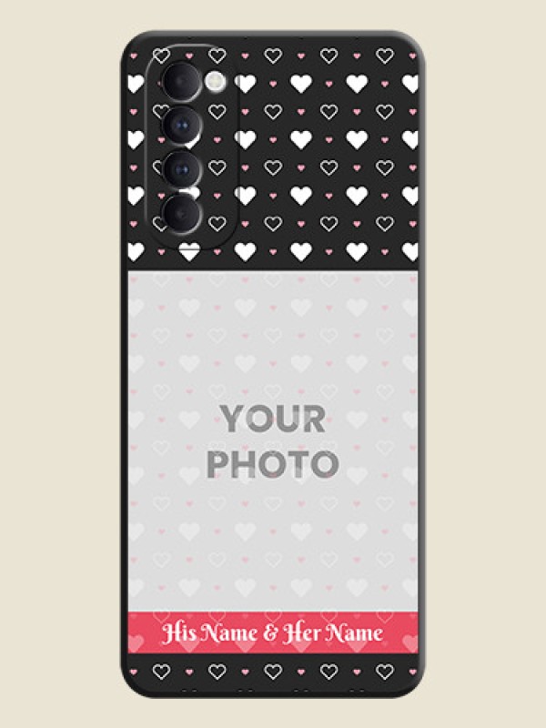 Custom White Color Love Symbols with Text Design - Photo on Space Black Soft Matte Phone Cover - Oppo Reno 4 Pro - alternate view