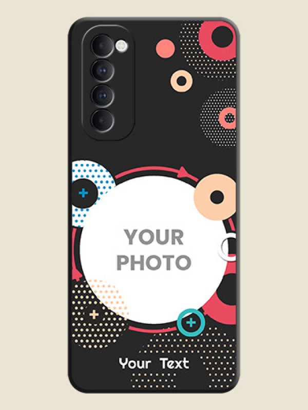Custom Multicoloured Round Image on Personalised Space Black Soft Matte Cases - Oppo Reno 4 Pro - alternate view