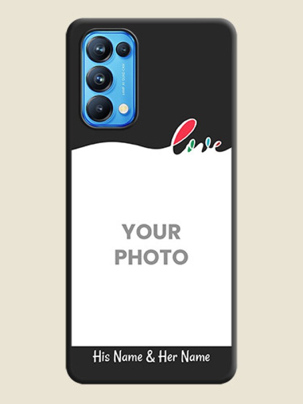 Custom Fall in Love Pattern with Picture on Photo on Space Black Soft Matte Mobile Case - Reno 5 Pro - alternate view