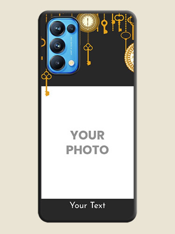 Custom Decorative Design with Text on Space Black Custom Soft Matte Back Cover - Reno 5 Pro - alternate view