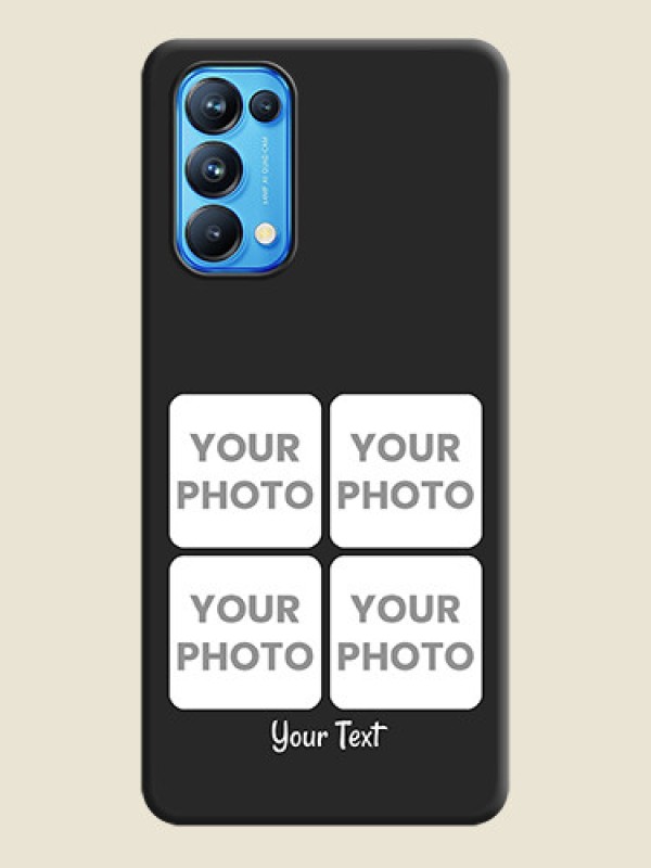 Custom Floral Art with 6 Image Holder on Photo on Space Black Soft Matte Mobile Case - Reno 5 Pro - alternate view