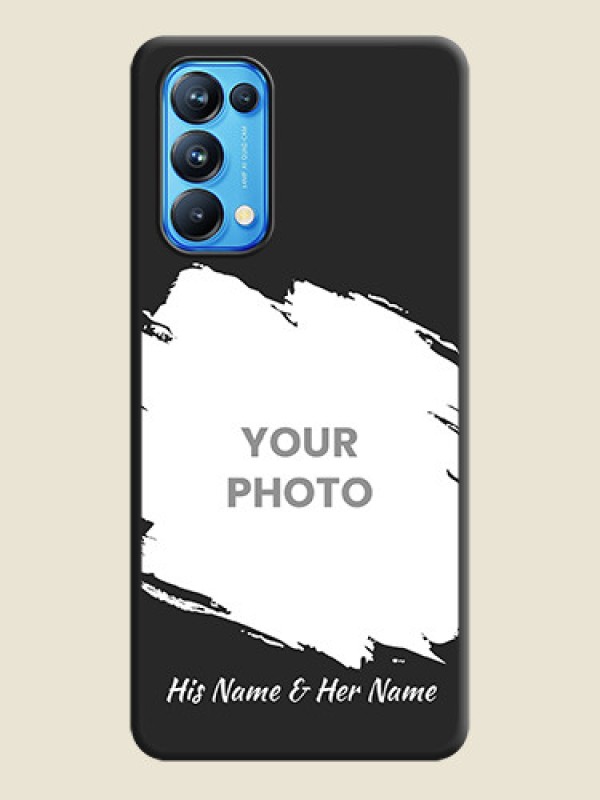 Custom Grunge Brush Strokes on Photo on Space Black Soft Matte Back Cover - Reno 5 Pro - alternate view