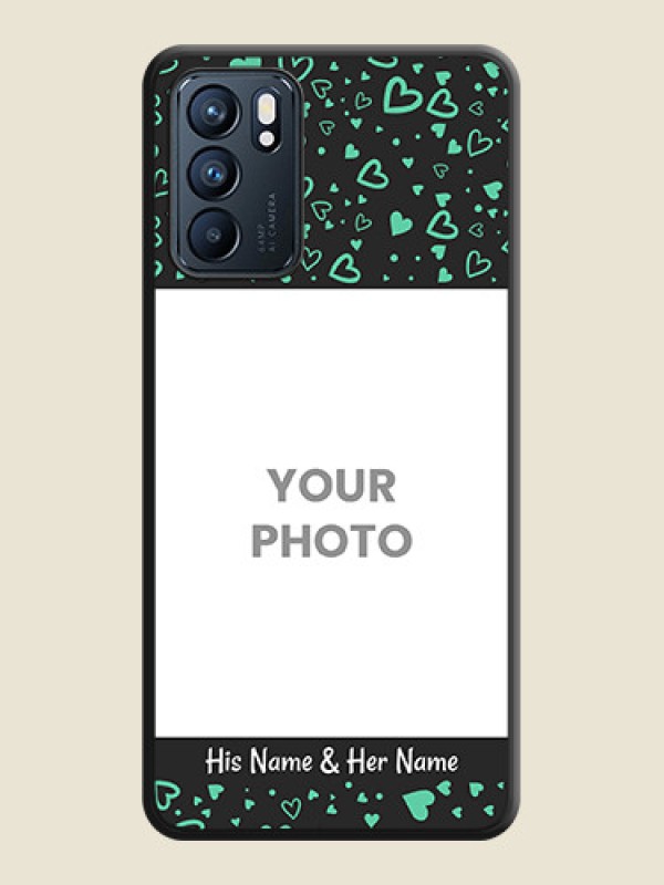 Custom Sea Green Indefinite Love Pattern on Photo on Space Black Soft Matte Mobile Cover - Oppo Reno 6 5G - alternate view