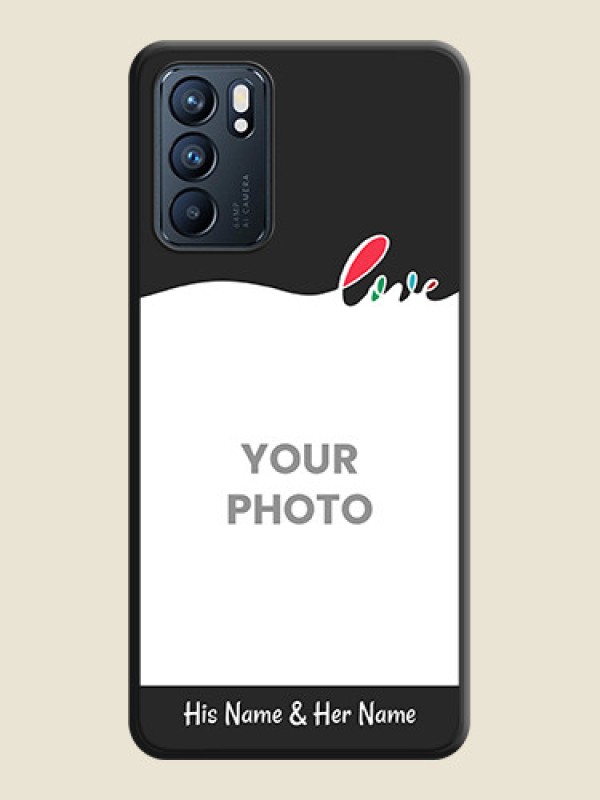Custom Fall in Love Pattern with Picture on Photo on Space Black Soft Matte Mobile Case - Oppo Reno 6 5G - alternate view