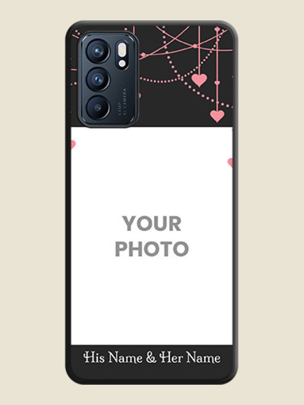 Custom Pink Love Hangings with Text on Space Black Custom Soft Matte Back Cover - Oppo Reno 6 5G - alternate view