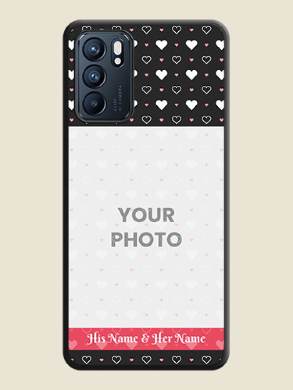 Custom White Color Love Symbols with Text Design on Photo on Space Black Soft Matte Phone Cover - Oppo Reno 6 5G - alternate view