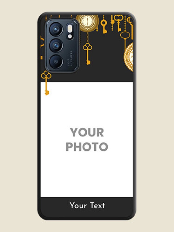 Custom Decorative Design with Text on Space Black Custom Soft Matte Back Cover - Oppo Reno 6 5G - alternate view