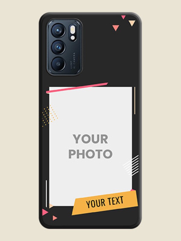 Custom Photo Frame with Triangle Small Dots on Photo on Space Black Soft Matte Back Cover - Oppo Reno 6 5G - alternate view