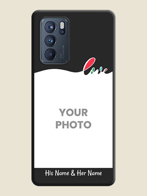 Custom Fall in Love Pattern with Picture on Photo on Space Black Soft Matte Mobile Case - Oppo Reno 6 Pro 5G - alternate view
