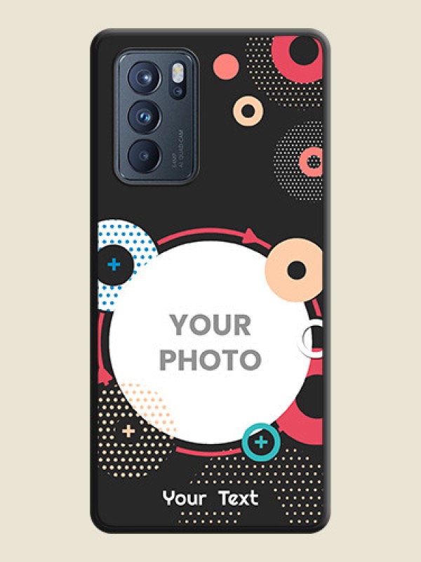 Custom Multicoloured Round Image on Personalised Space Black Soft Matte Cases - Oppo Reno 6 Pro 5G - alternate view