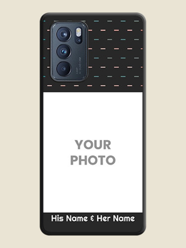 Custom Line Pattern Design with Text on Space Black Custom Soft Matte Phone Back Cover - Oppo Reno 6 Pro 5G - alternate view