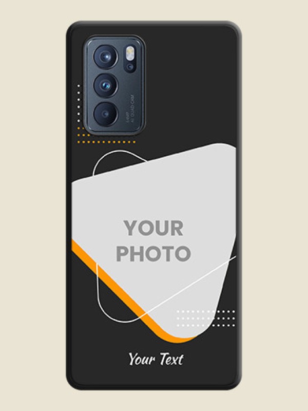 Custom Yellow Triangle on Photo on Space Black Soft Matte Phone Cover - Oppo Reno 6 Pro 5G - alternate view