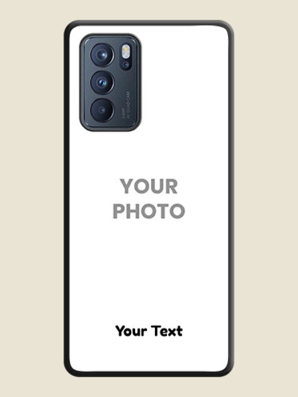Custom Full Single Pic Upload With Text On Space Black Personalized Soft Matte Phone Covers -Oppo Reno 6 Pro 5G - alternate view