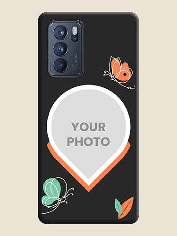 Custom Upload Pic With Simple Butterly Design On Space Black Personalized Soft Matte Phone Covers -Oppo Reno 6 Pro 5G - alternate view