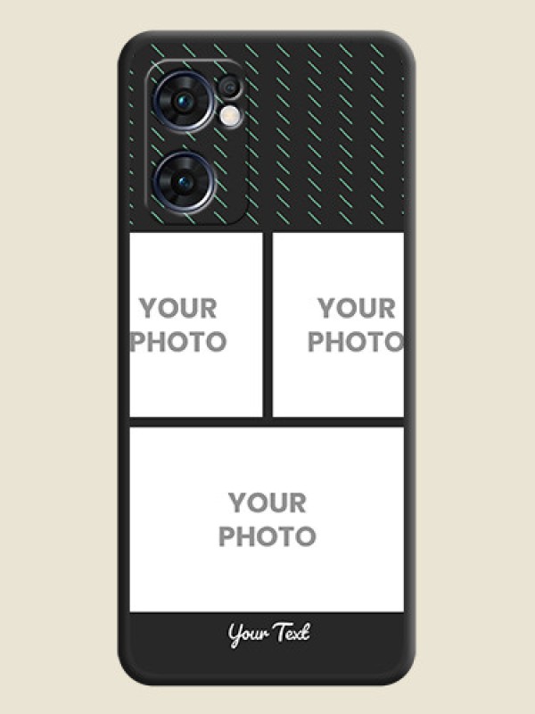 Custom Cross Dotted Pattern with 2 Image Holder  on Personalised Space Black Soft Matte Cases - Oppo Reno 7 5G - alternate view