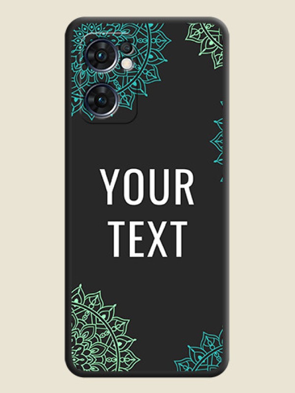 Custom Your Name with Floral Design on Space Black Custom Soft Matte Back Cover - Oppo Reno 7 5G - alternate view