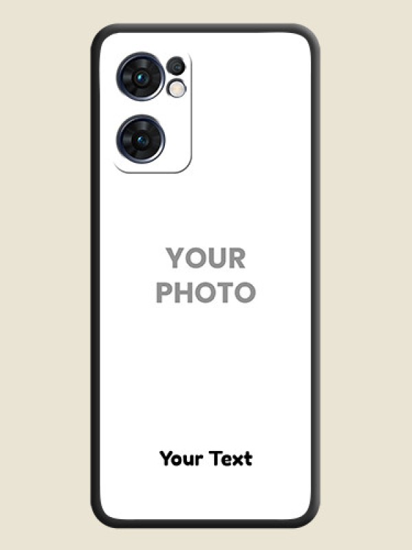 Custom Full Single Pic Upload With Text On Space Black Personalized Soft Matte Phone Covers -Oppo Reno 7 5G - alternate view