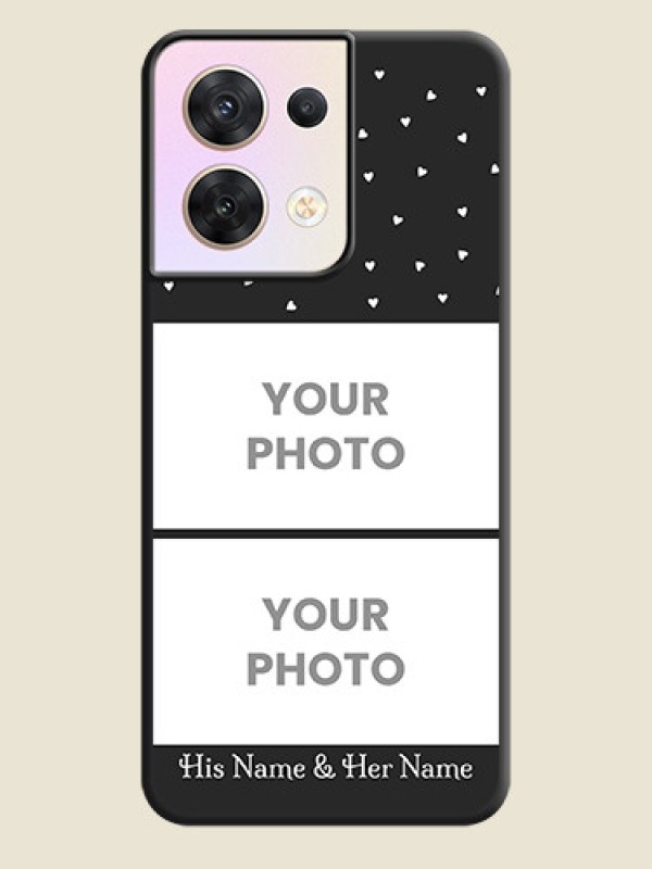 Custom Miniature Love Symbols with Name on Space Black Custom Soft Matte Back Cover - Oppo Reno 8 5G - alternate view