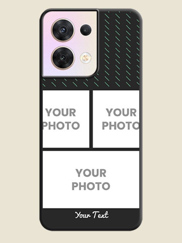 Custom Cross Dotted Pattern with 2 Image Holder  on Personalised Space Black Soft Matte Cases - Oppo Reno 8 5G - alternate view