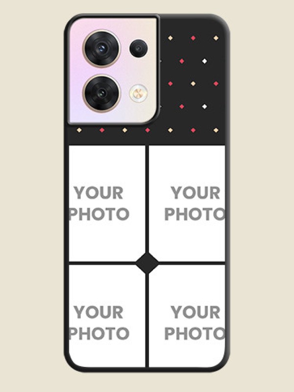 Custom Multicolor Dotted Pattern with 4 Image Holder on Space Black Custom Soft Matte Phone Cases - Oppo Reno 8 5G - alternate view