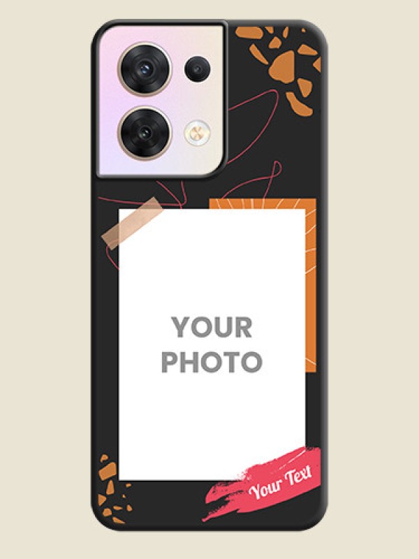 Custom Orange Photo Frame on Space Black Custom Soft Matte Phone Back Cover - Oppo Reno 8 5G - alternate view