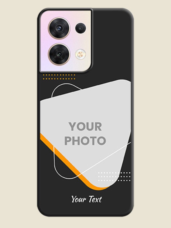 Custom Yellow Triangle on Photo on Space Black Soft Matte Phone Cover - Oppo Reno 8 5G - alternate view