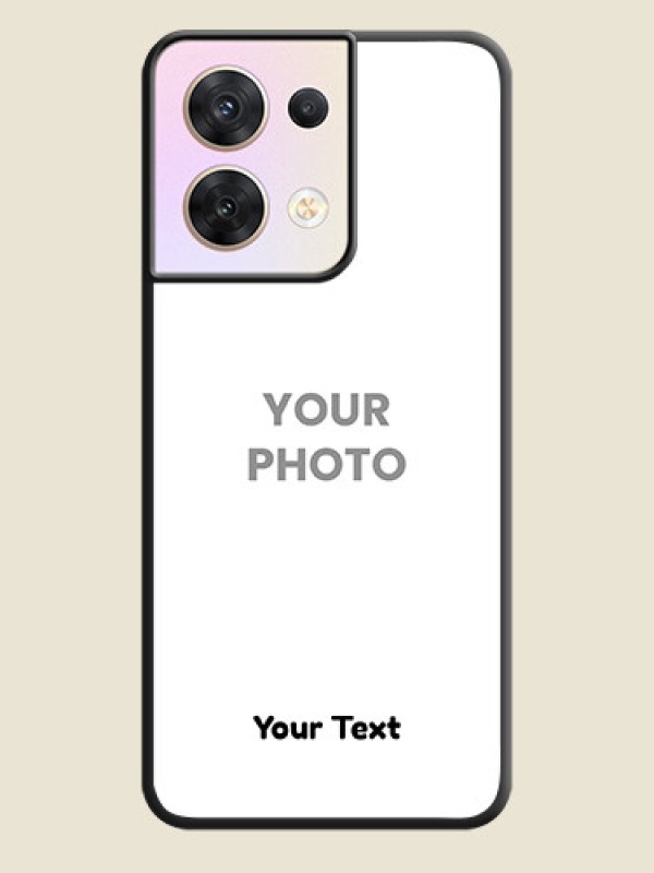 Custom Full Single Pic Upload With Text On Space Black Personalized Soft Matte Phone Covers -Oppo Reno 8 5G - alternate view