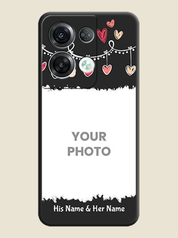 Custom Pink Love Hangings with Name on Space Black Custom Soft Matte Phone Cases - Oppo Reno 8 Pro 5G - alternate view