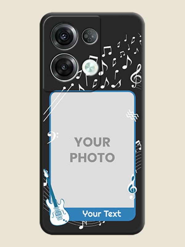 Custom Musical Theme Design with Text on Photo on Space Black Soft Matte Mobile Case - Oppo Reno 8 Pro 5G - alternate view