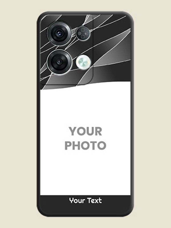 Custom Mixed Wave Lines on Photo on Space Black Soft Matte Mobile Cover - Oppo Reno 8 Pro 5G - alternate view