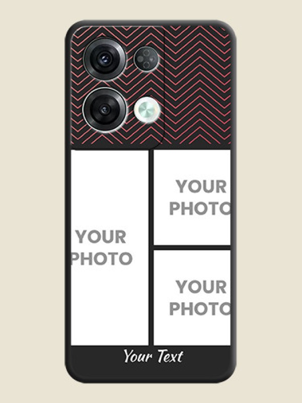 Custom Wave Pattern with 3 Image Holder on Space Black Custom Soft Matte Back Cover - Oppo Reno 8 Pro 5G - alternate view