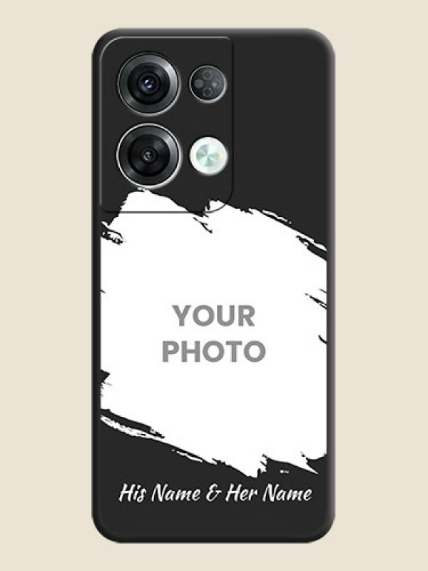 Custom Grunge Brush Strokes on Photo on Space Black Soft Matte Back Cover - Oppo Reno 8 Pro 5G - alternate view