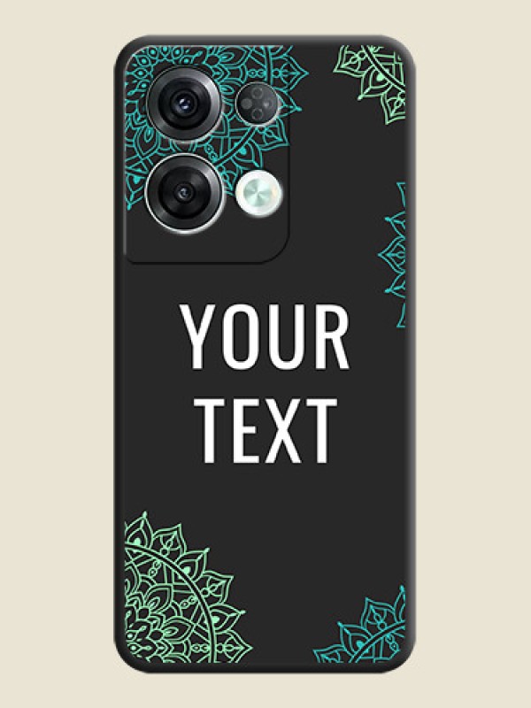 Custom Your Name with Floral Design on Space Black Custom Soft Matte Back Cover - Oppo Reno 8 Pro 5G - alternate view