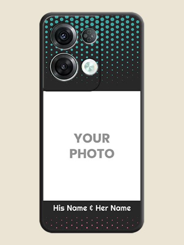 Custom Faded Dots with Grunge Photo Frame and Text on Space Black Custom Soft Matte Phone Cases - Oppo Reno 8 Pro 5G - alternate view