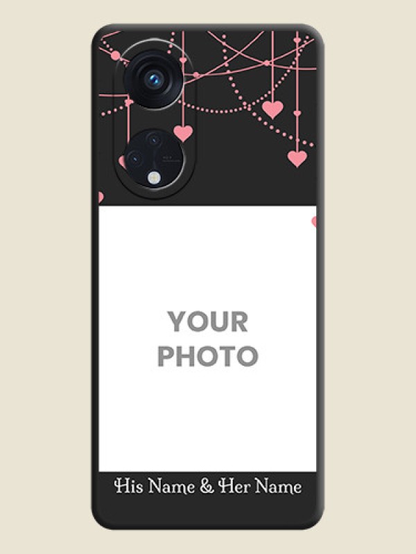 Custom Pink Love Hangings with Text on Space Black Custom Soft Matte Back Cover - Oppo Reno 8T 5G - alternate view