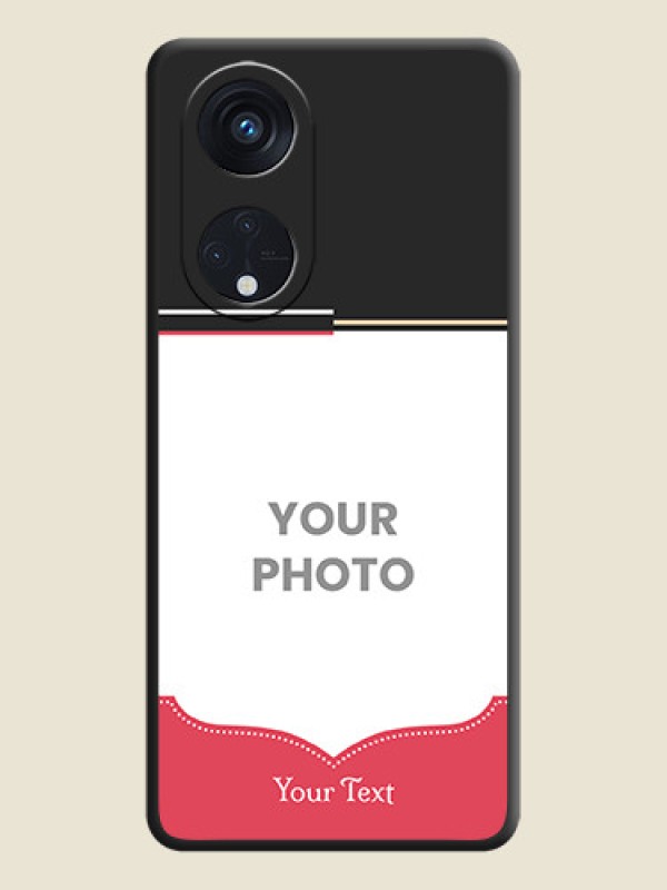 Custom Classic Plain Design with Name on Photo on Space Black Soft Matte Phone Cover - Oppo Reno 8T 5G - alternate view