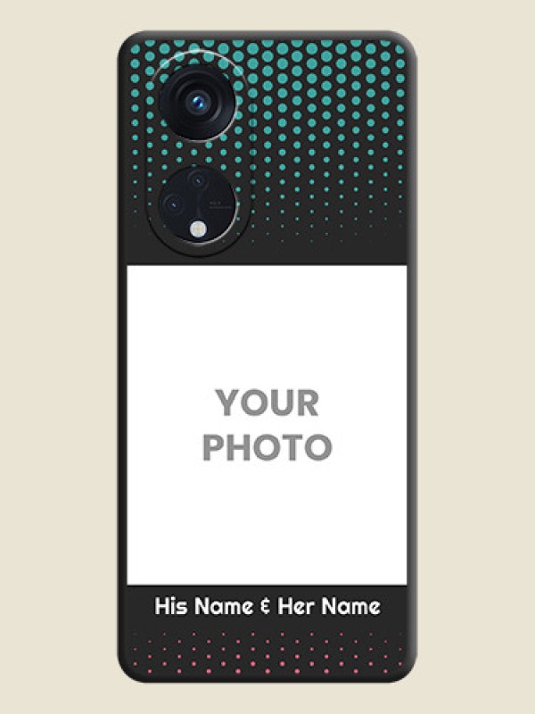 Custom Faded Dots with Grunge Photo Frame and Text on Space Black Custom Soft Matte Phone Cases - Oppo Reno 8T 5G - alternate view