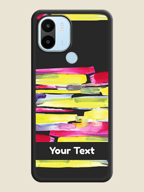 Custom Brush Coloured on Space Black Personalized Soft Matte Phone Covers - Poco C50 - alternate view