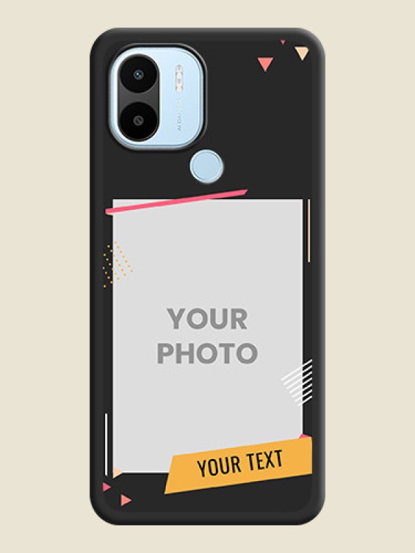 Custom Photo Frame with Triangle Small Dots on Photo on Space Black Soft Matte Back Cover - Poco C50 - alternate view