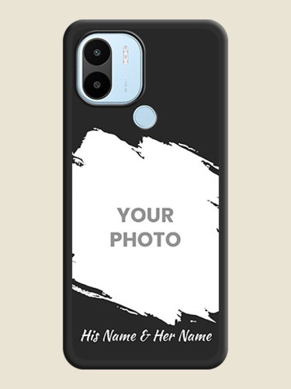Custom Grunge Brush Strokes on Photo on Space Black Soft Matte Back Cover - Poco C50 - alternate view