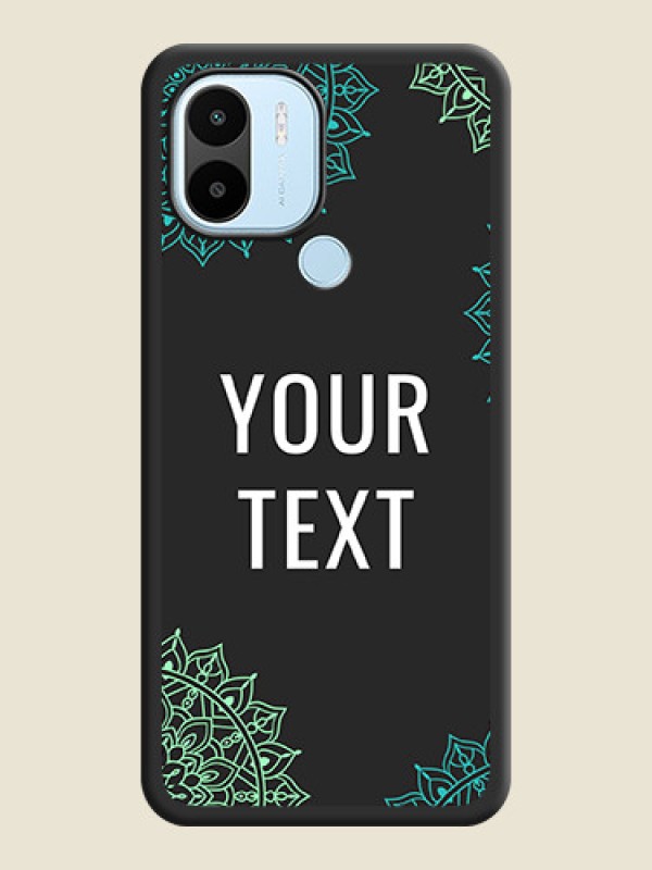 Custom Your Name with Floral Design on Space Black Custom Soft Matte Back Cover - Poco C50 - alternate view
